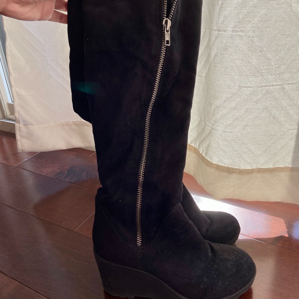 Thigh High Black Suede Boots